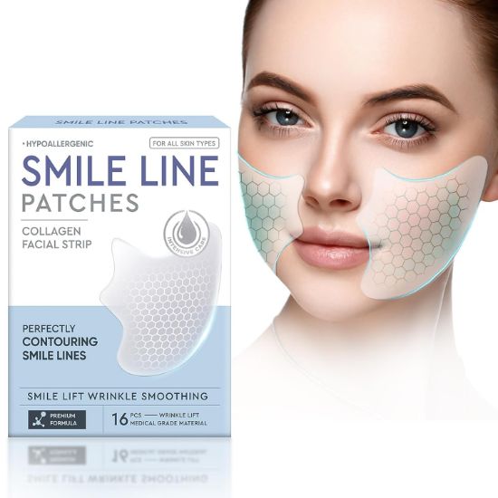 Picture of Smile Line Patches, Anti Wrinkle Patches, Face Lift Tape for Smoothing Smile Lines, Wrinkles Around the Mouth & Other Fine Facial Lines, 16PCS